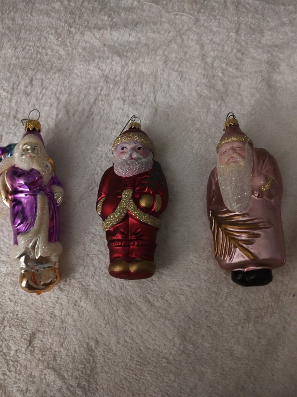 CHRISTMAS ORNAMENTS SANTAS WEST GERMANY VINTAGE